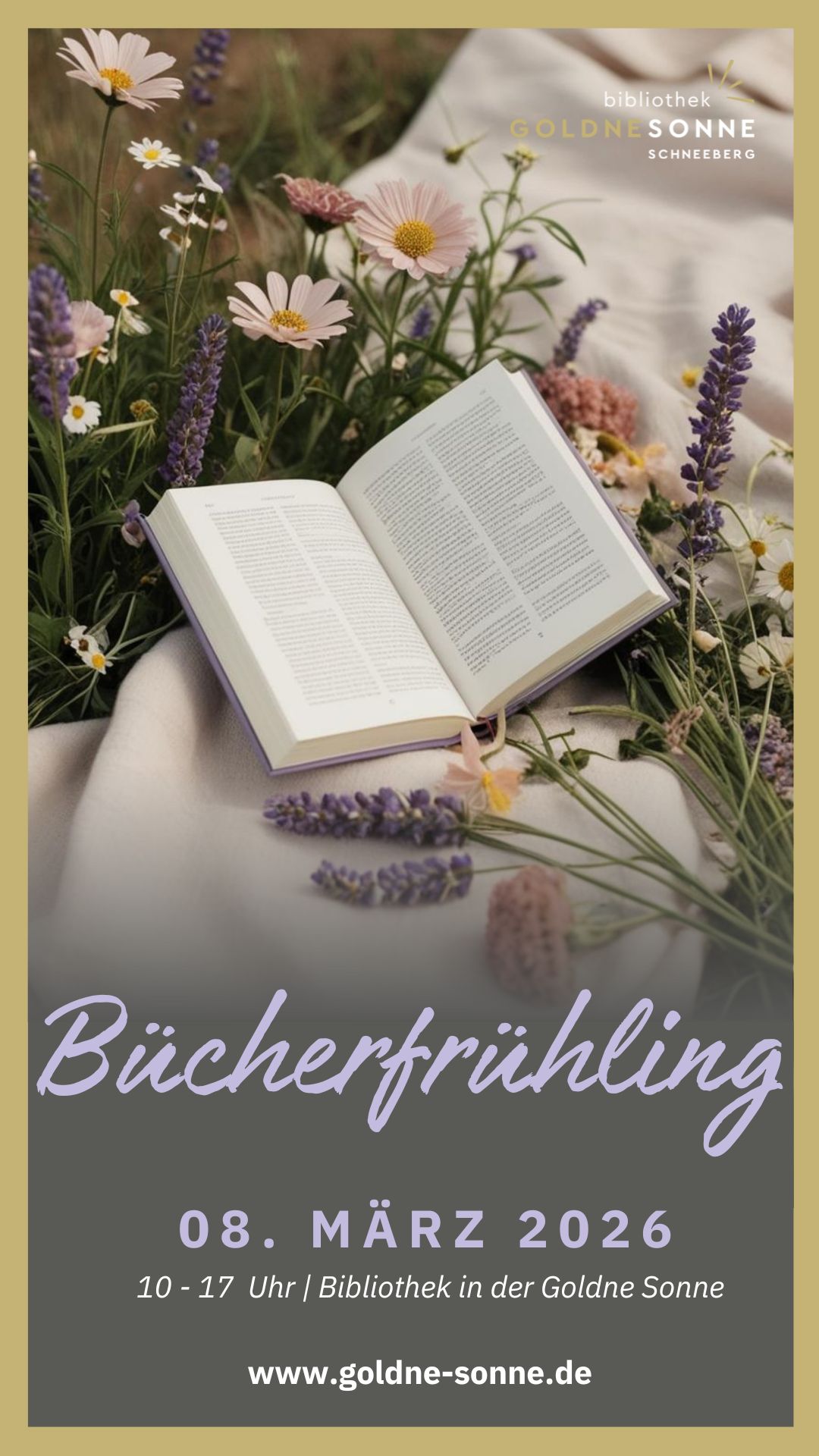 Titelmotiv für den Bücherfrühling in Schneeberg.